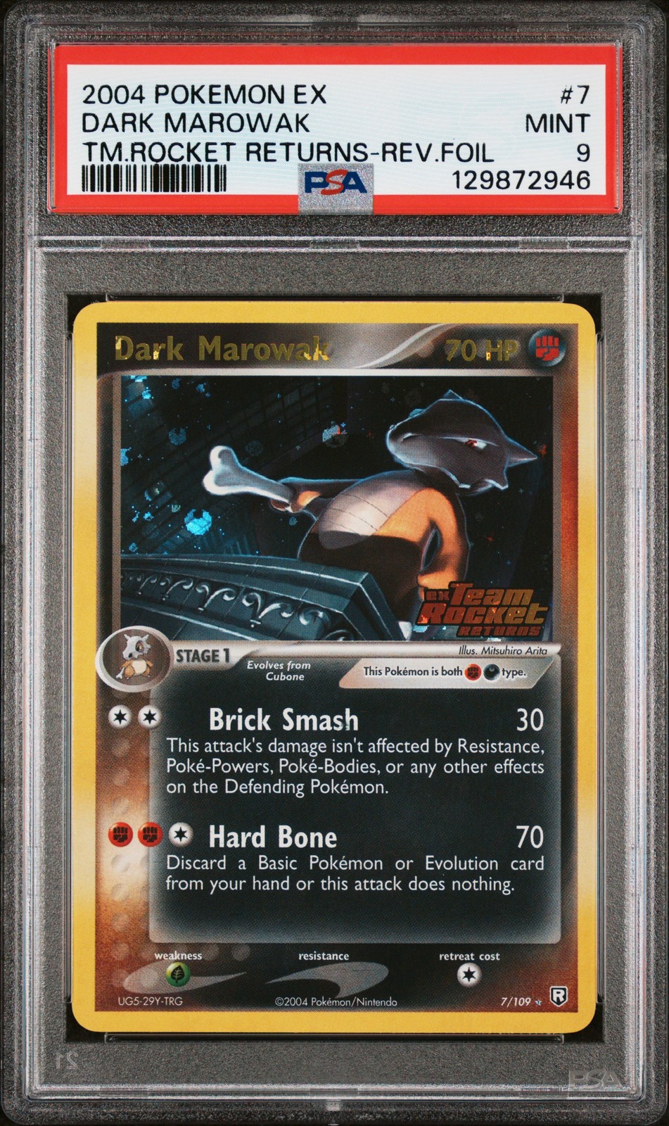 2004 POKEMON EX TEAM ROCKET RETURNS #7 DARK MAROWAK-REVERSE FOIL PSA 9
