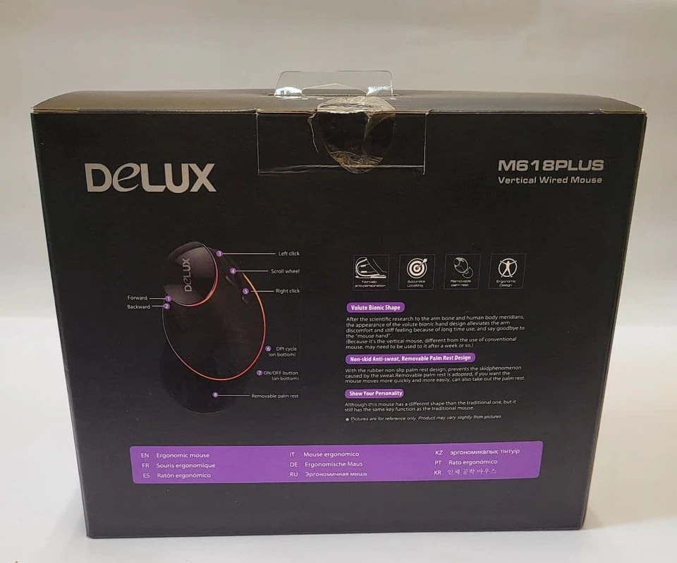 DELUX M618 PLUS RGB Wired Gaming Mouse Black Used - Image 2 of 4