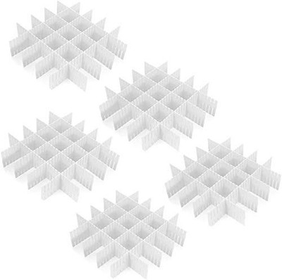40 Pcs Plastic DIY Grid Drawer Divider Household Necessities Storage Thickeni...