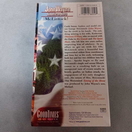 John Wayne American Hero 5 VHS Tapes New Factory Sealed Pkg - Picture 7 of 8