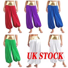 UK Women Belly Dance Performance Harem Pants Sparkle Arabic Trousers Pants