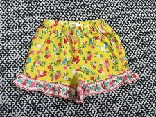 Mini Boden Yellow Bird Floral Ruffle Shorts Size 8