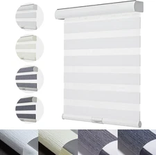 Cordless Zebra Blinds for Windows with Jacquard Pattern Roller Shades Light Filt