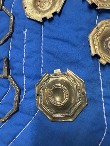 antique octagon ring pulls bronze 1810 hepplwhite federal George French set 6 - Picture 13 of 19