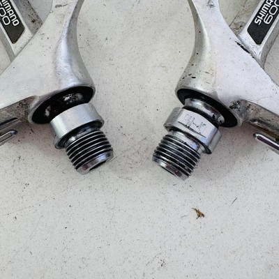 Vtg Shimano 600 Pedals L 600ex Pd-6207 Toe Clips Bike Cages EX for
