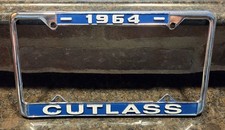 1964 Oldsmobile Cutlass Vintage License Plate Frame Chrome Metal Not Plastic