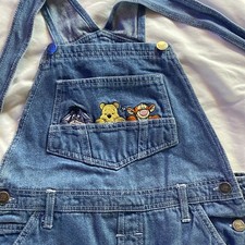 Vintage Winnie The Pooh And Pals 100 Prosent Cotton Girls Overalls
