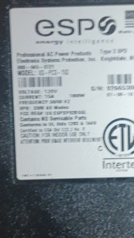 ESP XG-PCS-15D Surge Protector 120V 15A Professional AC Power