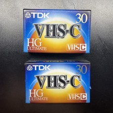 TDK VHS-C HG Ultimate 30 Minute Camcorder Cassette Tape NEW Sealed Set of 2