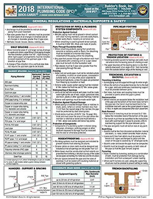 International Plumbing Code Quick-Card Based on 2018 IPC