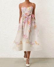 Zimmermann Natura Corset Midi Dress Kaleidoscope Garden Size 3/AU14/US10