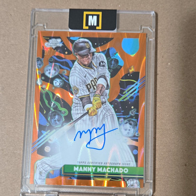 Topps 2025 Cosmic Chrome Manny Machado CCA-MMA Orange Galactic Auto /25
