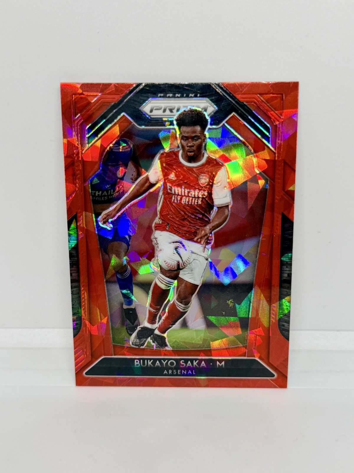 BUKAYO SAKA Rookie 2020-21 Prizm Premier League Red Cracked Ice Arsenal RC #40