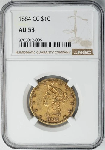 1884-CC $10 Gold Liberty AU53 NGC 950515-8