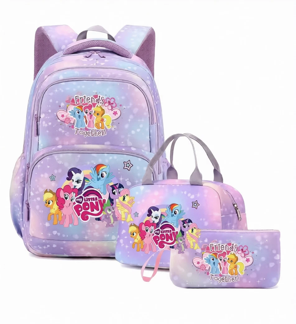 Cartoon My Little Pony Bag Backpack Set For Kids