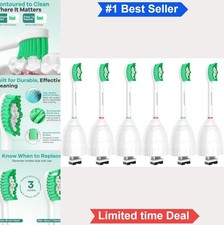 Electric Toothbrush Heads Replacement 6 Pack Screw On Medium Bristles Hygienic