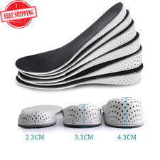 1Pair Height Increase Insoles Unisex Full Length Shoe Lifts Heel Lift Inserts
