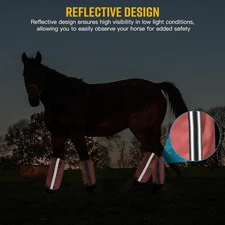 Fly Boots for Horses Set of 4,Universal Size Fine Mesh Horse Fly Boots with Buil