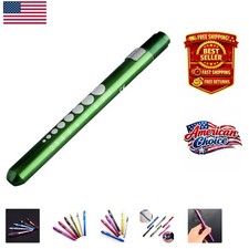 Professional Green LED Penlight with Pupil Gauge for Nurses  Doctors - Compact