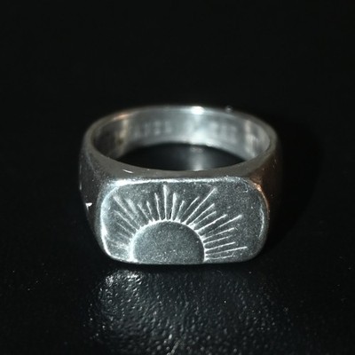 925 Sterling Silver Rising Sun Signet Ring Size M | Hand Made 
