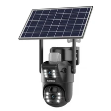 Solar Powered 8MP Wireless WiFi Outdoor PTZ Security IP CCTV Camera 2-Way Audio