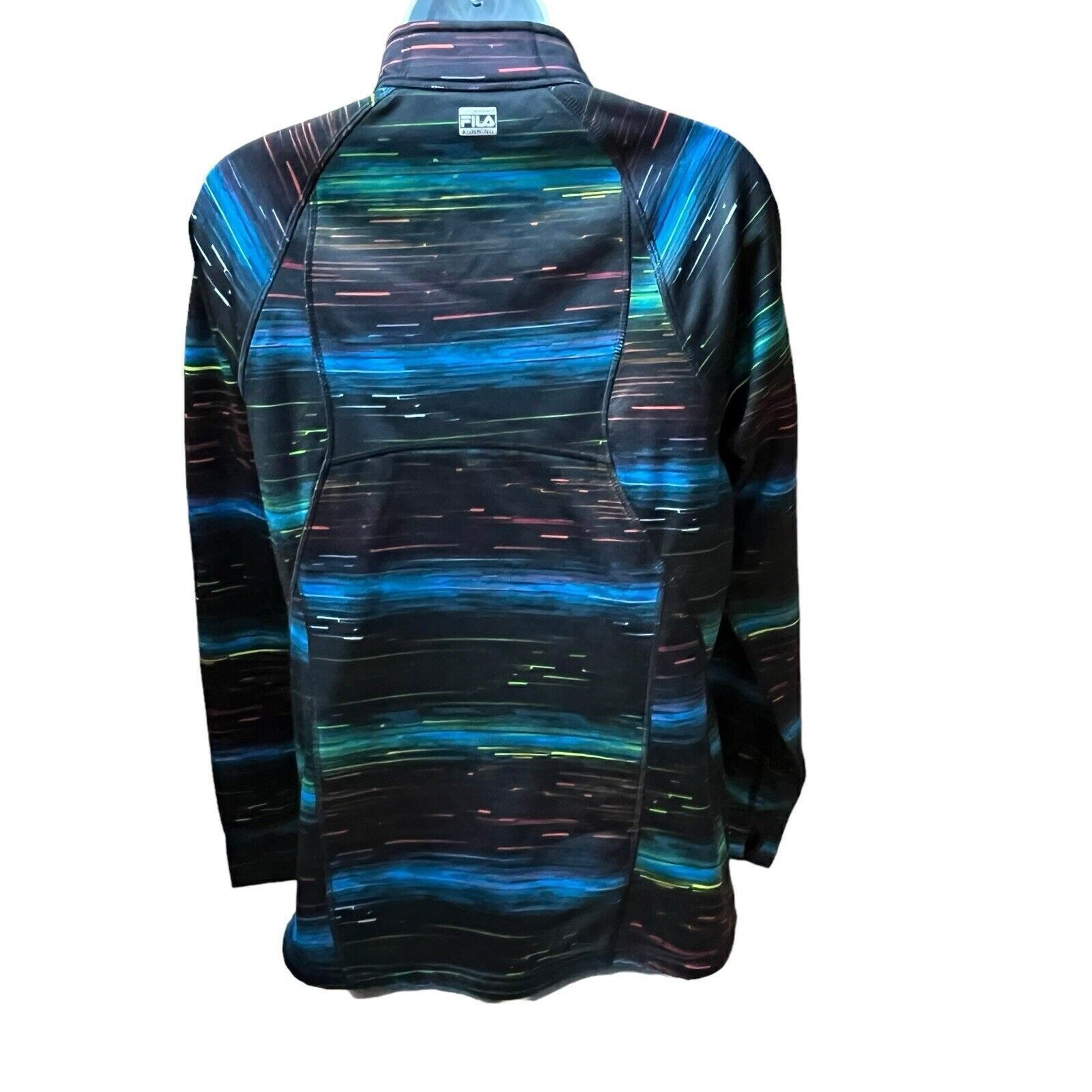 Pullover Fila Sport 1 4 Sip donna grande atletico arcobaleno nero giacca corsa