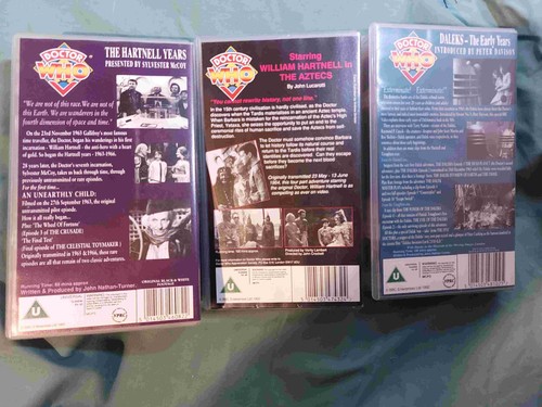 vhs doctor who, Daleks the early years, the aztecs, the hartnell years - Picture 2 of 2