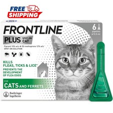 Frontline Plus Spot On Cat for Cats and Ferrets – 6 Pipettes