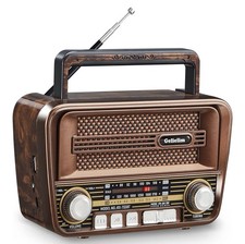 Gelielim Retro 3-Band Radio  Bluetooth Speaker  Rechargeable Portable Player