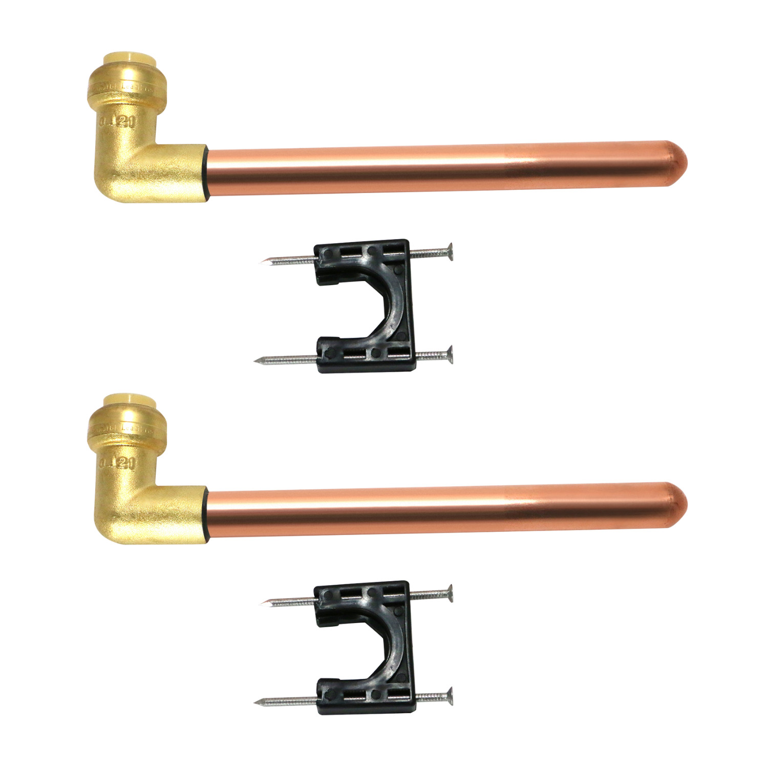 2 Pack XFITTING 1/2" Push Fit Stub Out Elbow, 8" Long, Push to Connect