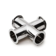 KF10 KF16 KF25 KF40 KF50 Vacuum Sanitary Fitting Cross 4 Ways SUS304 Stainless ⭐