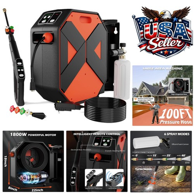 #ad Electric Wall Mounted Power Washer 5000 PSI Adjustable Pressure Washer 100 Ft $369.97