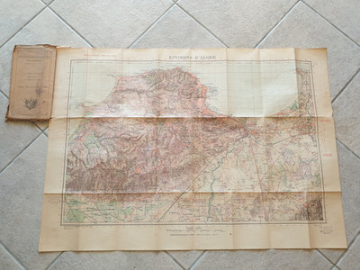 ALTE KARTE CA. VON ALGIER VOM GEOGRAPHISCHEN WAFFENDIENST Datum 1928