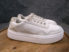 Hey Dude Hudson Lift Luxe Champagne Bone Platform Leather Slip On Shoe W Size 9