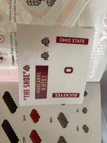 Ohio State Buckeyes BRXLZ "The Shoe" Stadium Series 3-D Construction Block FOCO - Picture 10 of 10