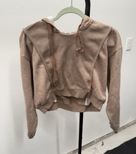 Nike Sportswear Women's Brown Pullover Hoodie Fleece Cotton Logo XS