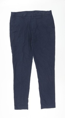 New Look Herren Hose blau Polyester Größe 34 in Regular Hook & Eye