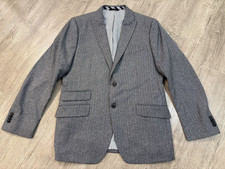 Banana Republic 42R Marzotto Italian Wool Gray Herringbone Blazer Slim