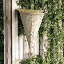 French Country Distressed Wall Pocket Vase Sconce Home Decor Cream Vtg Decor
