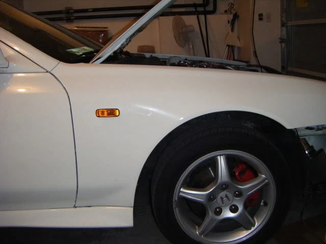 Marcadores laterales intermitentes para guardabarros negro ámbar para Honda Civic EK 96-00 Si Vtech Foto 2 de 2