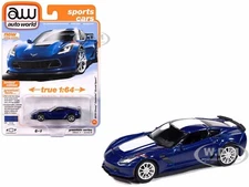 2018 CHEVROLET CORVETTE GRAND SPORT ADMIRAL BLUE 1/64 AUTO WORLD 64452-AWSP176 B