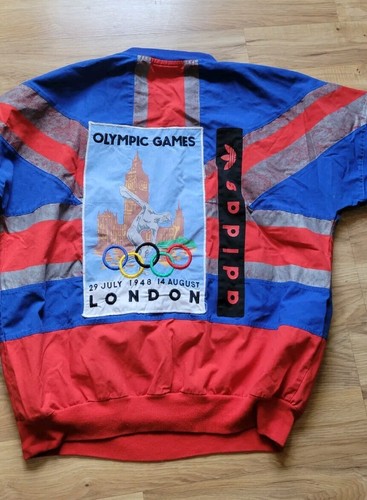 NWT Vintage Adidas Sweatshirt LONDON OLYMPIC GAMES 1908 1948 80s Sz /M - Picture 10 of 13