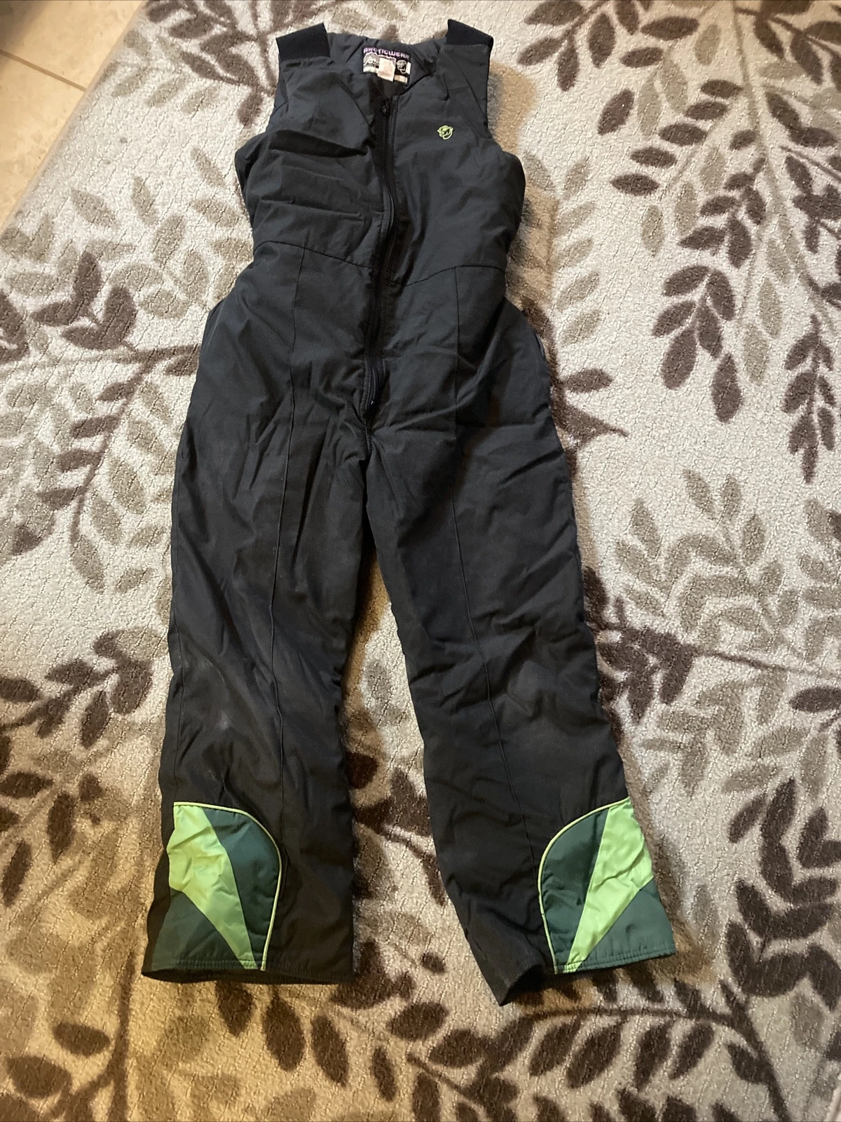 Arctic Cat Arcticwear Bib Overalls Snowmobile Size Large Black with Neon Green