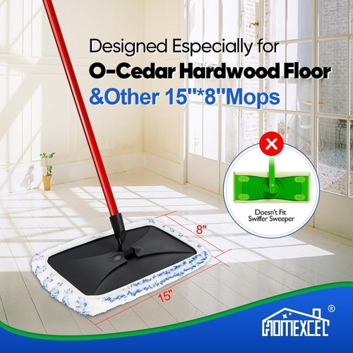 Washable Microfiber Mop Pads Refills - 4 Pack for 15x8 Mops - Eco-Friendly - Picture 5 of 9