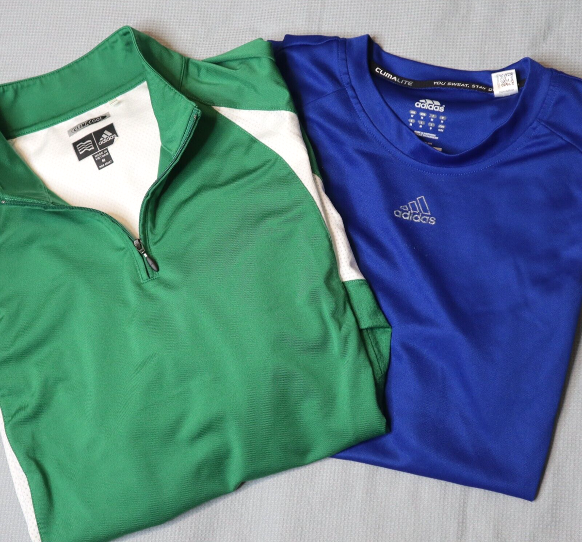 Adidas Climacool Zip Polo + Climalite Shirt Men Medium LOT X2