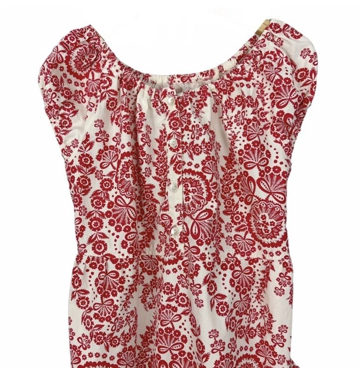 Бумажные крылья Kids девочек размер 6 красный цветочный оборки платье органический хлопок бутик - Изображение 2 из 4