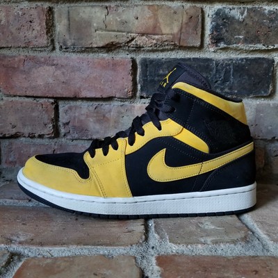 Nike Air Jordan Retro 1 Mid Reverse Love Black Yellow 554724 071 Size 9 | eBay