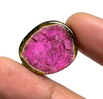 Natural Watermelon Tourmaline Slice Gemstone 24.33 Ct Fancy Tourmaline Gemstone