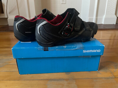 Shimano Mens MTB Cycling Shoes Black SPD Cleats Size EU 46 US 11.2 SH-M088L Shimano SPD SH-M088L Mountain Bike Shoes, Black Red, Unisex  main image 3