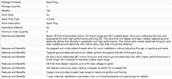 6 Spark Plugs Bosch Double Iridiums For 2006-2009 PONTIAC MONTANA V6-3.9L - Image 4 of 4